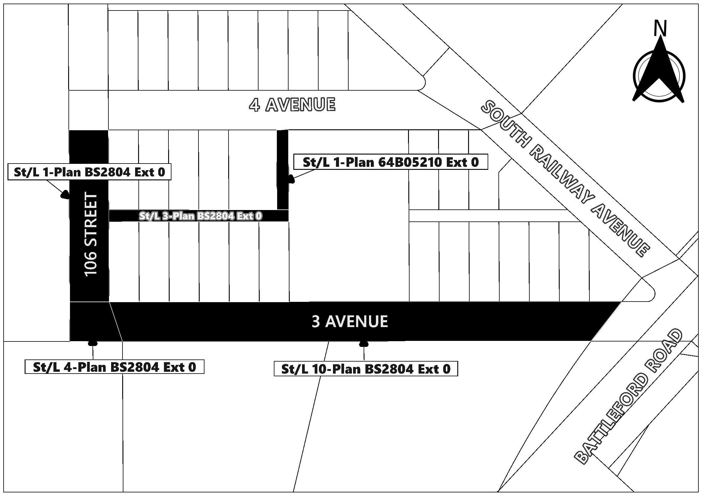 Sketch showing streets to be closed in Riverview Park Neighbourhood