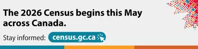 Banner: "The 2026 Census begins this May across Canada. Visit census.gc.ca."